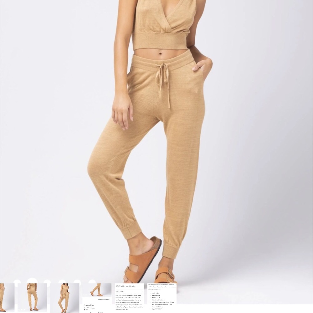 L*Space Azores Sweatpants in Toffee NEW Pants Linen Blend Joggers